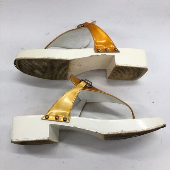 Gucci Y2K Gold Topaz Horsebit Platform Thong Sandals w/ Box Size EU 36/US 5.5 - Picture 7 of 11